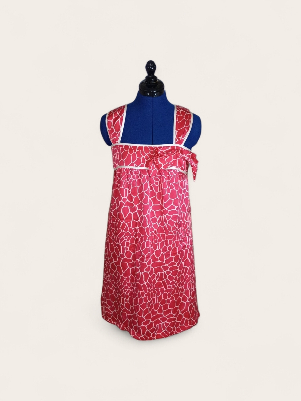 Molly New York Red Silk Giraffe Print Dress